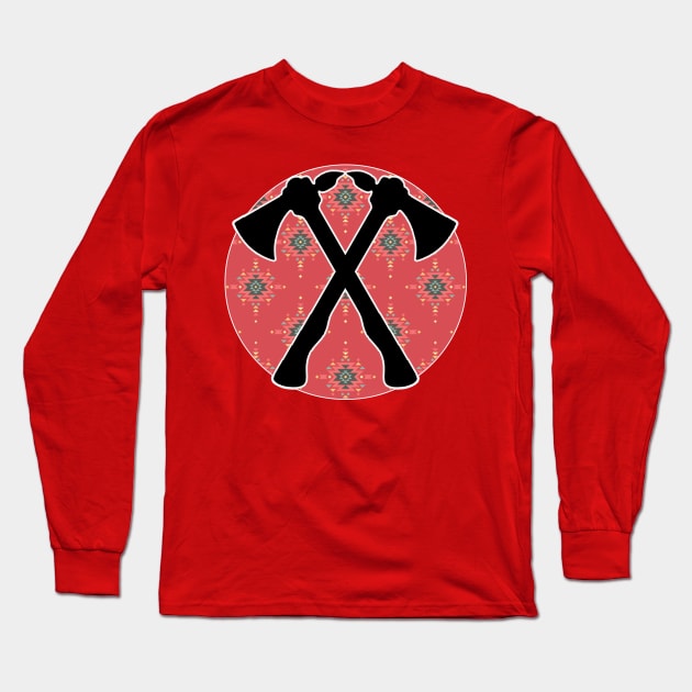 Tomahawk Pattern - 5 Long Sleeve T-Shirt by Brightfeather